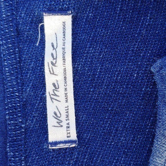 Free People Oversize Sleeveless Denim Color Knit Top by We The Free line XS - Picture 11 of 13